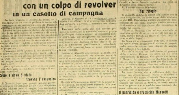 L'articolo del 1913 su Giuseppe Massetti