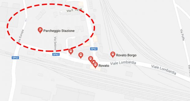 L'area in cui sorgerebbe il nuovo hotel di Rovato