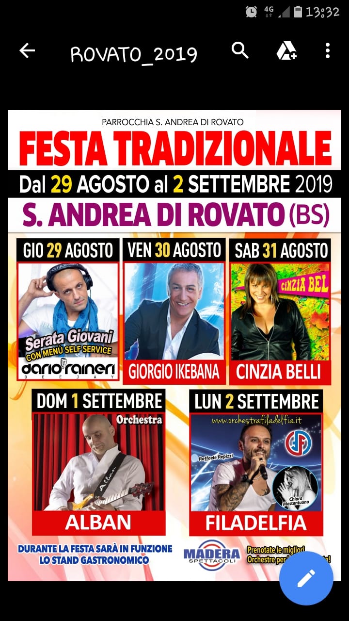 Programma festa di Sant'Andrea